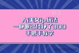 （13286期）Ai美女ip玩法，一睁眼已经挣了300，手把手教学