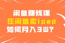 （1710期）闲鱼赚钱课：在闲鱼卖ipad，如何月入3W？详细操作教程