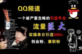 QQ频道，一个被严重忽略的引流平台，流量巨大 实操单日引流500+创业粉兼职粉【揭秘】