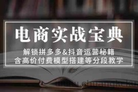 电商实战宝典：解锁拼多多&amp;抖音运营秘籍，含高价付费模型搭建等分段教学