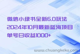 （13052期）微信小绿书全新6.0玩法，2024年10月最新蓝海项目，单号日收益1000+