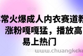 非常火爆成人内衣赛道教学，​涨粉嘎嘎猛，播放高，易上热门