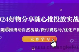 2024好物分享随心推投放实战课 随心推撬动自然流量/微付费起号/优化产出