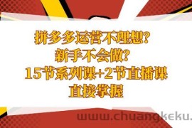 拼多多运营不理想？新手不会做？15节系列课+2节直播课学会直接掌握