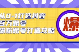 （1739期）从0-1打造抖音百万账号-爆粉账号打造攻略，针对有账号无粉丝的现象