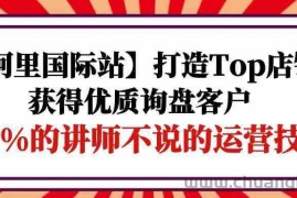 【阿里国际站】打造Top店铺-获得优质询盘客户，95%的讲师不说的运营技巧