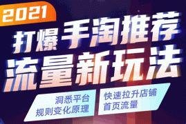 （1738期）2021打爆手淘推荐流量新玩法：洞悉平台改版背后逻辑，快速拉升店铺首页流量