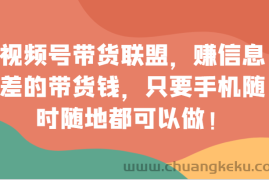 视频号带货联盟，赚信息差的带货钱，只需手机随时随地都可以做！