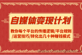 自媒体变现计划-教你每个平台的传播逻辑/平台规则/运营技巧/转化出几十种赚钱模式