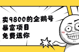 （1901期）卖9800的企鹅号暴富项目，免费送你！