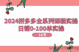 2024拼多多全系列课程实操，日销0-100单实操【16节课】