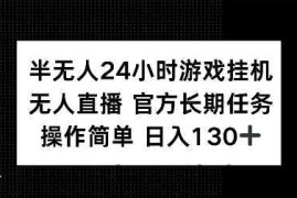 半无人24小时游戏挂JI，官方长期任务，操作简单 日入130+【揭秘】