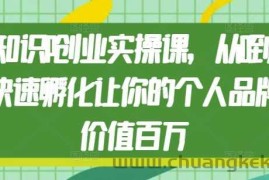 知识IP创业实操课，从0到1快速孵化让你的个人品牌价值百万