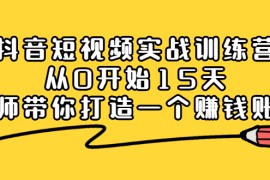 （2220期）抖音短视频实战训练营，从0开始15天老师带你打造一个赚钱账号