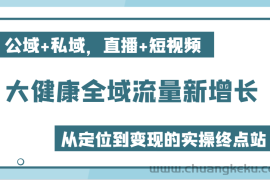 大健康全域流量新增长6.0，公域+私域，直播+短视频，从定位到变现的实操终点站