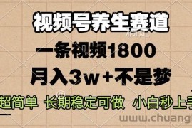 （13564期）视频号养生赛道，一条视频1800，超简单，长期稳定可做，月入3w+不是梦