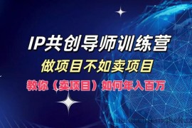 IP共创导师训练营，做项目不如卖项目，教你（卖项目）如何实现年入百万