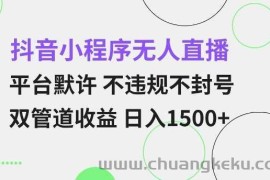 抖音小程序无人直播 平台默许 不违规不封号 双管道收益 日入多张 小白也能轻松操作【仅揭秘】