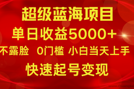 2024超级蓝海项目 单日收益5000+ 不露脸小游戏直播，小白当天上手，快手起号变现