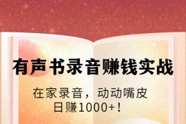 （1723期）有声书录音赚钱实战：在家录音，动动嘴皮，日赚1000+！