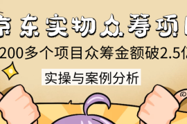 （1352期）京东实物众筹项目：200多个项目众筹金额破2.5亿，实操与案例分析（4节课）