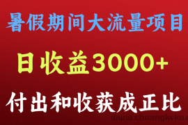 一天收益3000+，暑假期间， 这个项目才是真火