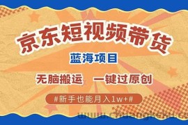 （13349期）最新京东短视频蓝海带货项目，无需剪辑无脑搬运，一键过原创，有手就能…