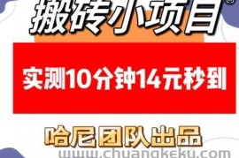 搬砖小项目，实测10分钟14元秒到，每天稳定几张(赠送必看稳定)