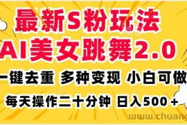 （13119期）最新S粉玩法，AI美女跳舞，项目简单，多种变现方式，小白可做，日入500…