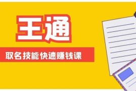 （1404期）王通：不要小瞧任何一个小领域，取名技能快速赚钱，年赚2000W+利润(无水印)