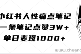 小红书人性痛点笔记，一条笔记点赞3W+，单日变现1000+