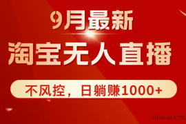 （12674期）TB无人直播九月份最新玩法，日不落直播间，不风控，日稳定躺赚1000+！