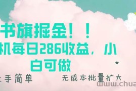 （13659期）书旗掘金新玩法！！ 单机每日286收益，小白可做，轻松上手无门槛