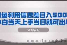 （13170期）闲鱼利用信息差 日入500+  小白当天上手 当日就可出单