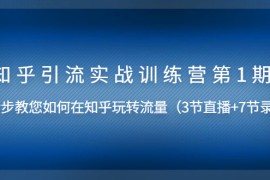 （1447期）知乎引流实战训练营第1期，教您如何在知乎玩转流量（直播+录播）无水印