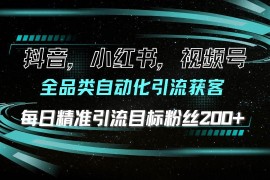 （13876期）抖音小红书视频号全品类自动化引流获客，每日精准引流目标粉丝200+