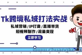 Tk跨境私域打法实战：私域营销/IP打造/直播带货/短视频制作/流量变现