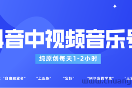 抖音中视频音乐号玩法升级，轻松过原创，每天1-2小时适合普通小白操作