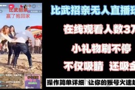 最近很火的无人直播“比武招亲”的一个玩法项目简单