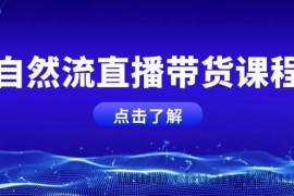 （13809期）自然流直播带货课程，结合微付费起号，打造运营主播，提升个人能力