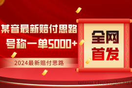 全网首发，2024最新某音赔付思路，号称一单收益5000+