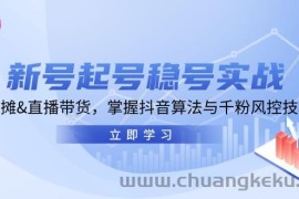 新号起号稳号实战：地摊&amp;直播带货，掌握抖音算法与千粉风控技巧