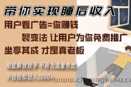 （13315期）带你实现睡后收入 裂变法让用户为你免费推广 不再为流量焦虑 小白轻松…