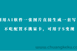 利用AI软件只需一张图片直接生成一套写真，不吃配置不挑显卡，可用于S变现