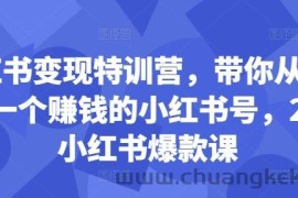 小红书变现特训营，带你从0到1做一个赚钱的小红书号，24堂小红书爆款课