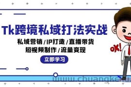 （12598期）Tk跨境私域打法实战：私域营销/IP打造/直播带货/短视频制作/流量变现