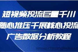 短视频投流巨量千川随心推压千展核心投流广告数据分析教程（65节）