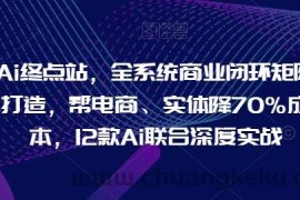 Ai终点站，全系统商业闭环矩阵打造，帮电商、实体降70%成本，12款Ai联合深度实战【0906更新】