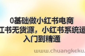 0基础做小红书电商，小红书无货源系统运营，入门到精通 (70节)