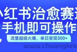 小红书治愈视频赛道，手机即可操作，流量超级火爆，单日变现300+【揭秘】